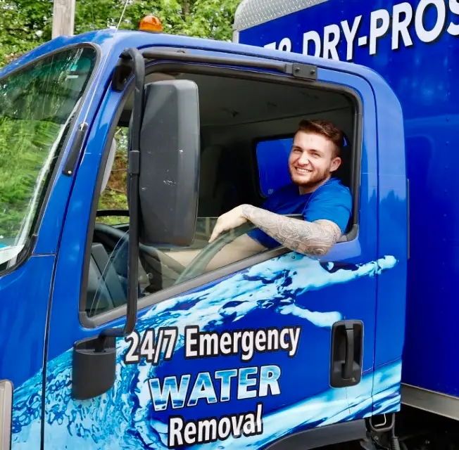 Dry Pros technician ready for 24/7 emergency water removal in Atlanta GA